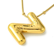 Ion Plating(IP) Initial Letter 304 Stainless Steel Pendant Necklaces, Real 18K Gold Plated, Letter Z, 15.91 inch(40.4cm), pendant: 19.5x15.5mm(NJEW-R265-05G-Z)