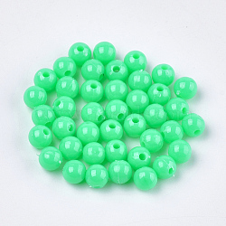 Opaque Plastic Beads, Round, Medium Aquamarine, 6x5.5mm, Hole: 1.8mm, about 4790pcs/500g(KY-T005-6mm-610)