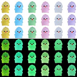 36Pcs 6 Colors Chick Luminous Resin Display Decorations, Glow in the Dark, for Car or Home Office Desktop Ornaments, Mixed Color, 15x15x20mm, 6pcs/color(DJEW-SZ0001-08)