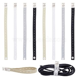 20Pcs 4 Colors TPU Elastic Binding Straps, Buttonhole Tape with Plastic Button, for Clothes Storage, Window Curtain Holdback, Mixed Color, 357x20x1mm, 5pcs/color(FIND-GF0004-19)