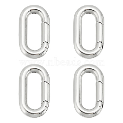 4Pcs 304 Stainless Steel Spring Gate Rings, Oval Ring, Stainless Steel Color, 18.5x10x3mm(STAS-UN0051-08)