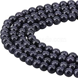 4 Strands Synthetic Blue Goldstone Beads Strands, Round, 6mm, Hole: 0.8mm, about 65pcs/strand, 14~15 inch(G-CA0001-19)
