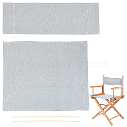 Cloth Chair Replacement, with 2 Wood Sticks, for Director Chair, Makeup Chair Seat and Back, Gray, Cloth: 475~520x170~385x5~6mm, Stick: 381x6mm(FIND-WH0044-79A)