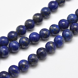 Natural Lapis Lazuli Round Bead Strands, 12mm, Hole: 1mm, about 32pcs/strand, 15.5 inch(X-G-E262-01-12mm)