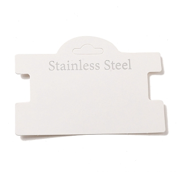 Paper Display Card with Word Stainless Steel, Used For Hair Clips, White, 7x10x0.05cm