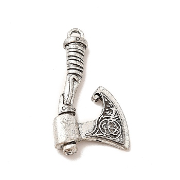 Tibetan Style Alloy Pendants, Axe Charm, Antique Silver, 39.5x22.5x6mm, Hole: 2.2mm