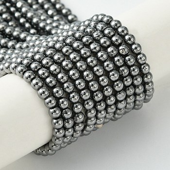 Natural Terahertz Stone Beads Strands, Round, 3mm, Hole: 0.7mm, about 146pcs/strand, 15.75''(40cm)