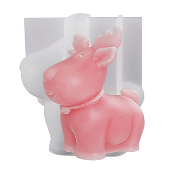 Scented Candle Molds, Christmas Theme Silicone Molds, Deer, 63x89x96mm, Inner Diameter: 60x47mm