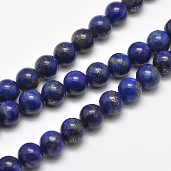 Natural Lapis Lazuli Round Bead Strands, 12mm, Hole: 1mm, about 32pcs/strand, 15.5 inch
