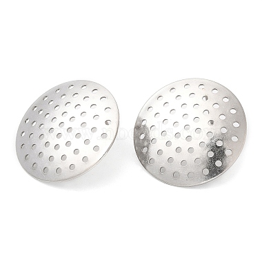 Stainless Steel Color Flat Round 304 Stainless Steel Stud Earring Findings