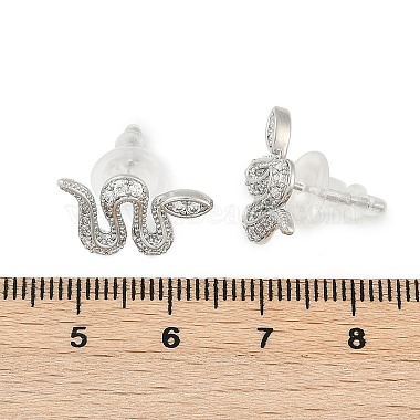 Brass Micro Pave Clear Cubic Zirconia Stud Earrings(EJEW-P301-17P)-5