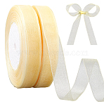 Nylon Ribbon for Gift Packaging, Antique White, 5/8 inch(15mm), about 49.21 Yards(45m)/Roll(OCOR-WH20001-73A)
