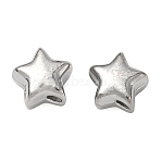304 Stainless Steel Beads, Star, Stainless Steel Color, 6.5x6.5x4mm, Hole: 1mm(SA-CBA740F-22P)