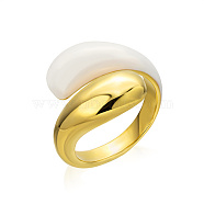 Stainless Steel Open Cuff Rings, Teardrop, Golden, Inner Diameter: 18.2mm(YN2002)