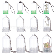 9 Sets 3 Style Glass Bottle, for Microscopic Plants, with Plastic Plugs, Shim, & Polyester Cords, Column, Clear, 3 sets/style(CON-FH0001-46)