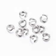 304 Stainless Steel Open Jump Rings, Stainless Steel Color, 4x0.6mm, 22 Gauge(STAS-H437-4x0.6mm)