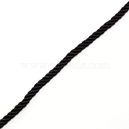 Polyester Cord, Curtain, Sofa Accessories, Black, 8mm, about 90m/bundle(OCOR-WH0066-33)