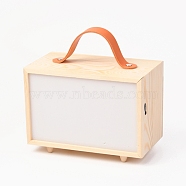 Wooden Storage Box, with Acrylic Transparent Cover and Handle, Rectangle, BurlyWood, 13x11x26cm(CON-B004-04A)