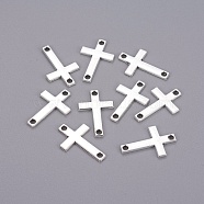 Tibetan Style Alloy Cross Links connectors, Cadmium Free & Lead Free, Antique Silver, 18x12x1mm, Hole: 1.5mm(TIBE-2907-AS-LF)