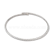 Rack Plating Brass Cubic Zirconia Elasticity Necklaces, Cadmium Free & Lead Free, Long-Lasting Plated, Platinum, 14.96 inch(380mm)(NJEW-S425-01P)