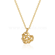 Hollow Heart Pendant Necklaces, Stainless Steel Cable Chain Necklaves for Women(JP6478-1)