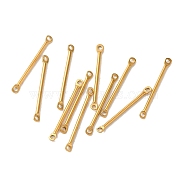 Ion Plating(IP) 304 Stainless Steel Connector Charms, Bar Links, Real 18K Gold Plated, 20x2x1mm, Hole: 1mm(STAS-Q323-04E-G)