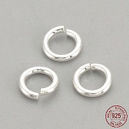 925 Sterling Silver Open Jump Rings, Round Rings, Silver, 4x0.7mm, 2mm inner diameter(STER-S002-57)