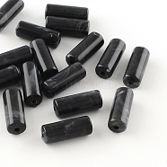 Column Imitation Gemstone Acrylic Beads, Black, 20x8mm, Hole: 2mm, about 480pcs/500g(OACR-R030-01)