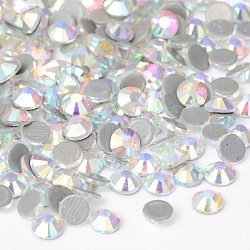 Glass Hotfix Rhinestone, Grade AA, Flat Back & Faceted, Half Round, Crystal AB, SS30, 6.3~6.5mm, about 288pcs/bag(X-RGLA-A019-SS30-101)