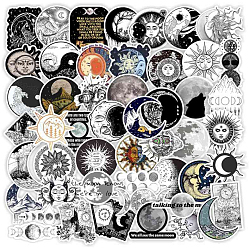 50Pcs The Sun and Moon Planet Stickers, for Laptop Scrapbook Phone Notebooks Diary, Moon Pattern, 40~60mm, 50pcs/set(STIC-PW0002-090)