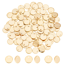100Pcs 304 Stainless Steel Charms, Stamping Blank Tag, Flat Round, Golden, 8x1mm, Hole: 1.4mm(STAS-DC0012-54)