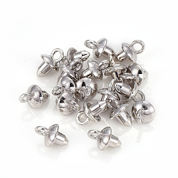 Alloy Cup Pearl Peg Bails Pin Pendants, For Half Drilled Beads, Platinum, 9x6mm, Hole: 1.8mm, Pin: 3mm(PALLOY-F223-02P)