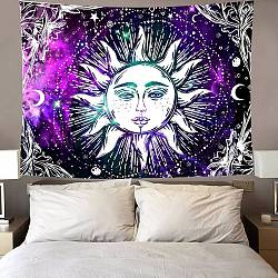 The Sun Altar Wiccan Witchcraft Polyester Decoration Backdrops, Universe Planet Theme Photography Background Banner Decoration for Party Home Decoration, Dark Violet, 1500x2000mm(WICR-PW0001-31A-19)