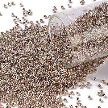 TOHO Round Seed Beads, Japanese Seed Beads, (PF552) Permafinish Opaque Galvanized Sweet Blush, 15/0, 1.5mm, Hole: 0.6mm, about 3000pcs/10g