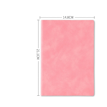 PU Leather Notebook, with Paper Inside, Rectangle, for School Office Supplies
, Pink, 211x148mm, 200 Pages(100 Sheets)
