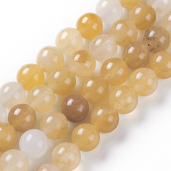 Natural Jade Beads Strands, Round, 8mm, Hole: 1.2mm, about 46~47pcs/strand, 15.1~15.5 inch(38.5~39.5cm)