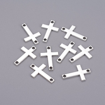 Tibetan Style Alloy Cross Links connectors, Cadmium Free & Lead Free, Antique Silver, 18x12x1mm, Hole: 1.5mm