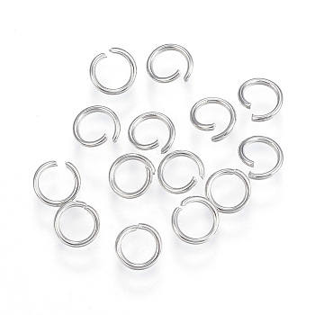 304 Stainless Steel Jump Rings, Open Jump Rings, Stainless Steel Color, 21 Gauge, 5x0.7mm, Inner Diameter: 3.5mm