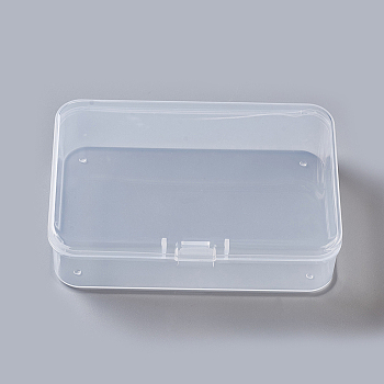 Plastic Bead Containers, Rectangle, Clear, 9.5x6.6x2.6cm