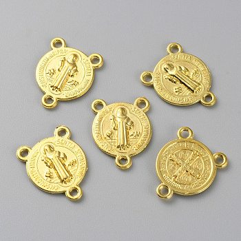 Zinc Alloy Pendants, Flat Round, Golden, 17.5x13.5x2mm, Hole: 1.5mm