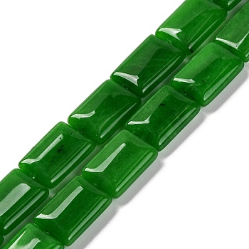 Natural Malaysia Jade Beads Strands, Rectangle, 18x13.5x5.5mm, Hole: 1.2mm, about 22pcs/strand, 15.75 inch(40cm)