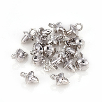 Alloy Cup Pearl Peg Bails Pin Pendants, For Half Drilled Beads, Platinum, 9x6mm, Hole: 1.8mm, Pin: 3mm
