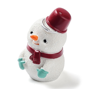 Christmas Animals Resin Sculpture Ornament, for Home Desktop Decorations, Snowman, 32.5x33x55mm