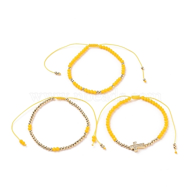 Conjuntos de pulseras de cordón trenzado de cordón de nylon ajustable(BJEW-JB05735)-2