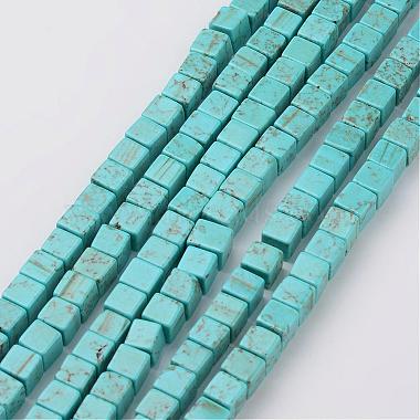 6mm DarkTurquoise Cube Howlite Beads