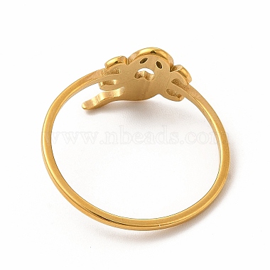 304 ausgehöhlter Geister-Fingerring aus Edelstahl für Damen(RJEW-K239-14G)-2