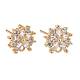 4 Pairs 2 Style Brass Mirco Pave Clear Cubic Zirconia Stud Earring Findings(EJEW-ZZ0001-01)-3