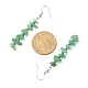 Natural Green Aventurine Chips Dangle Earrings with Glass(EJEW-JE04840-04)-4