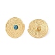 Natural Turquoise & 304 Stainless Steel Rope Disc Stud Earrings for Women(EJEW-G390-04G-02)-2