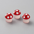 Luminous Resin Cabochons, Mushroom, Glow in the Dark, FireBrick, 12x11.5mm(RESI-TAC0016-11D)